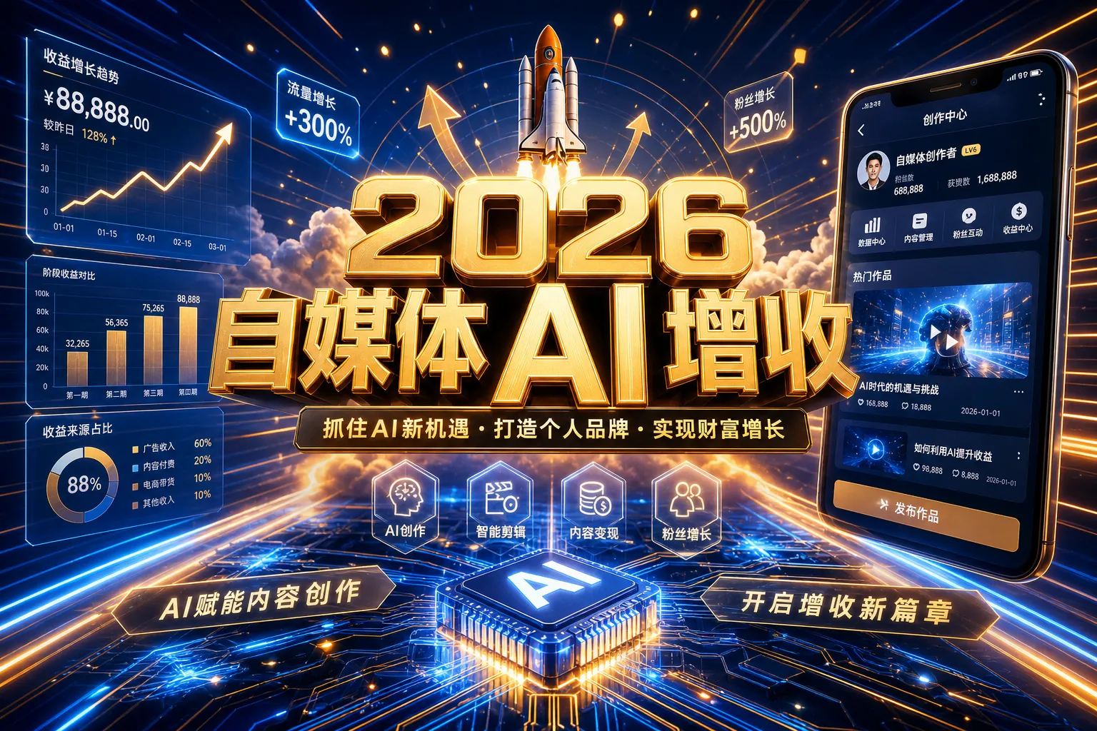 干货满满 2026 自媒体人依靠 AI 工具副业增收前景深度分析报告